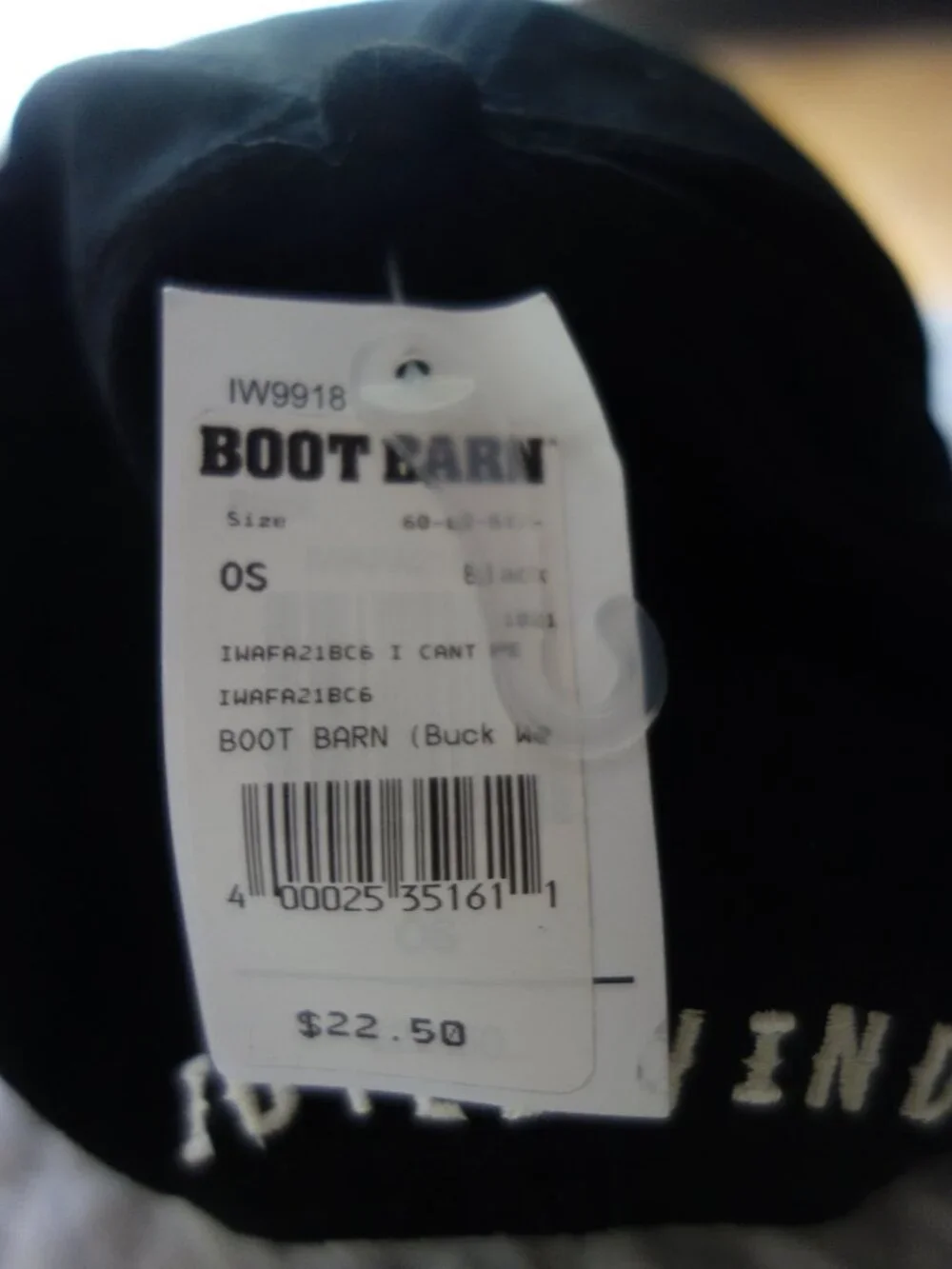 NWT IDYLLWIND Faux Suede Black Adjustable Cap “I Can’t People Today” - Picture 3 of 5